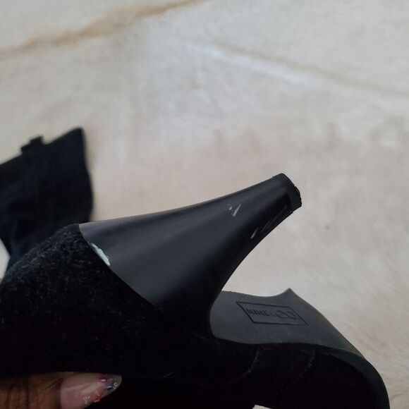 Nine & Co Boots Women's Size 7.5 Black Suede Mid-Calf 3.5 High Heel Classic Chic - Picture 8 of 9